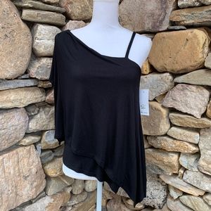 NWT Ella Moss Black Asymmetrical One Shoulder Tank